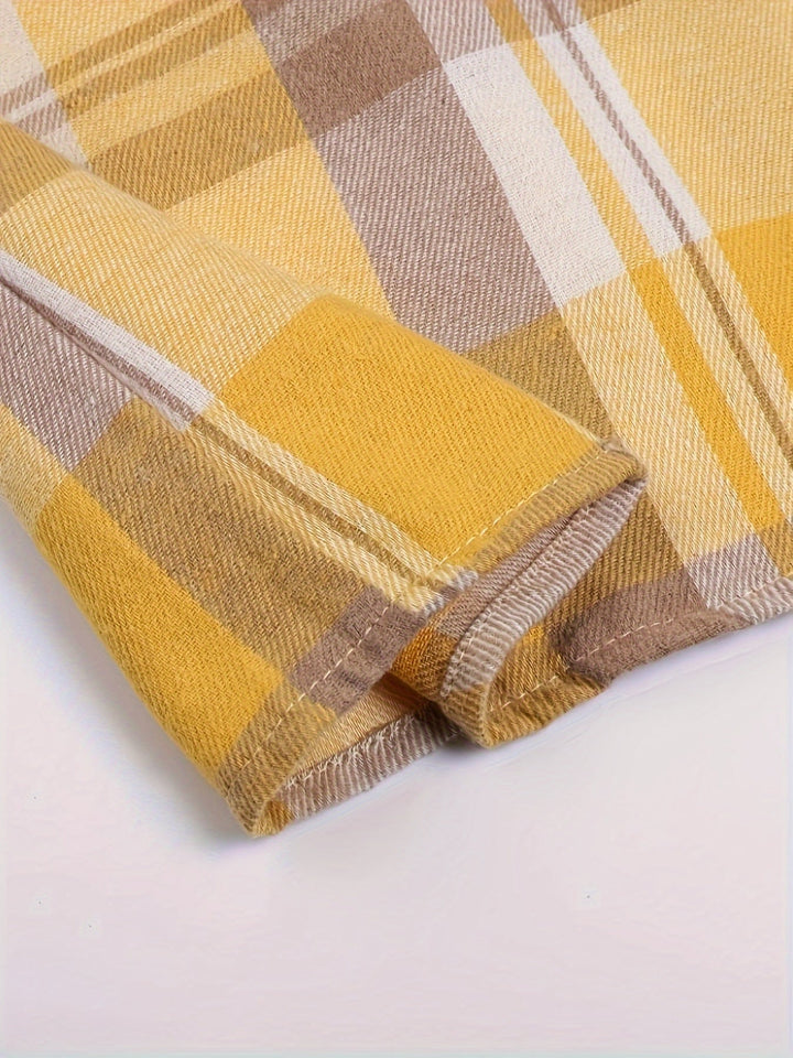 Drahomila | Camicia lunga a quadri in cotone con bottoni