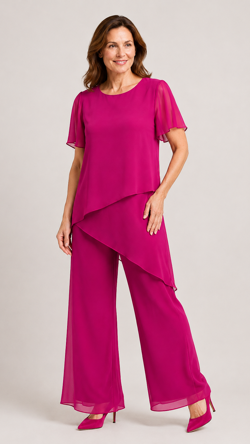 Completo elegante da donna con taglio fluido