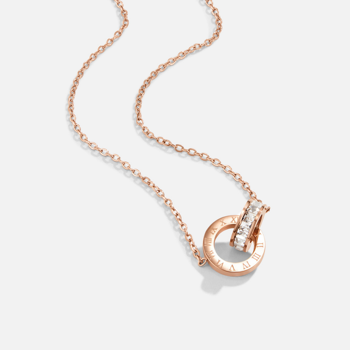 Collana rosa dorata con motivo dell&