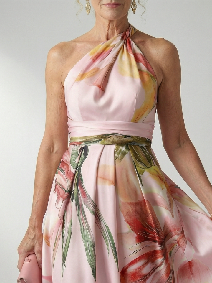 Dagmar | Abito maxi a fiori con scollatura halter