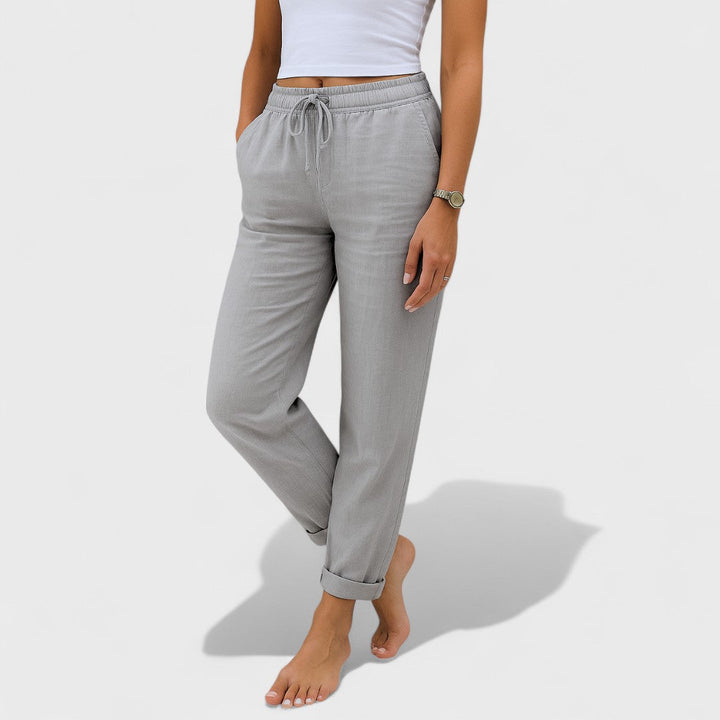Erminia | Pantaloni stretch in lino