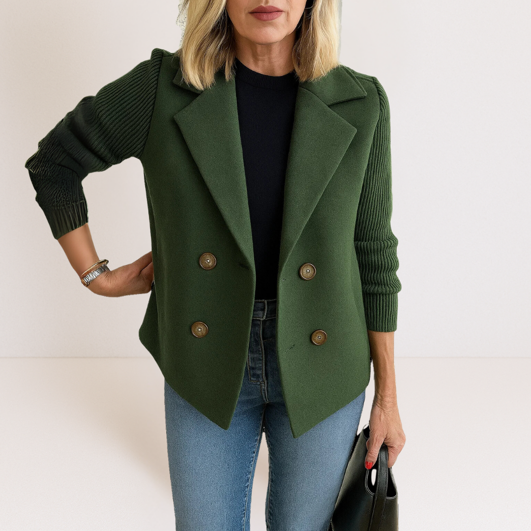 Marta - Elegantný Kabát s Pleteninou