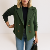 Marta - Elegantný Kabát s Pletenými Rukávmi