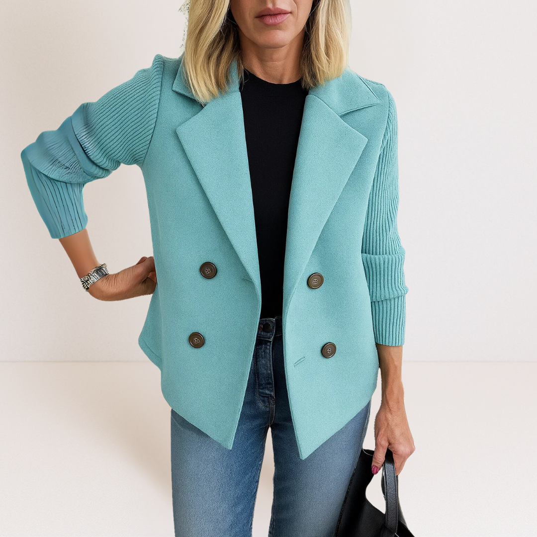 Marta - Elegantný Kabát s Pleteninou