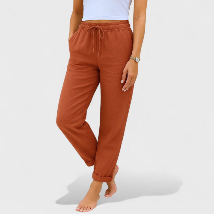 Erminia | Pantaloni stretch in lino