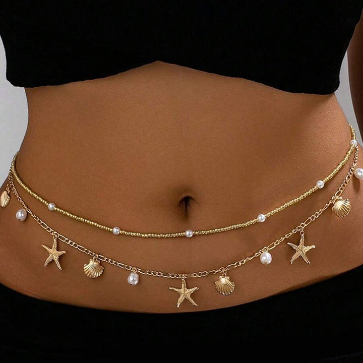 Set di cinture boho con conchiglie e stelle marine