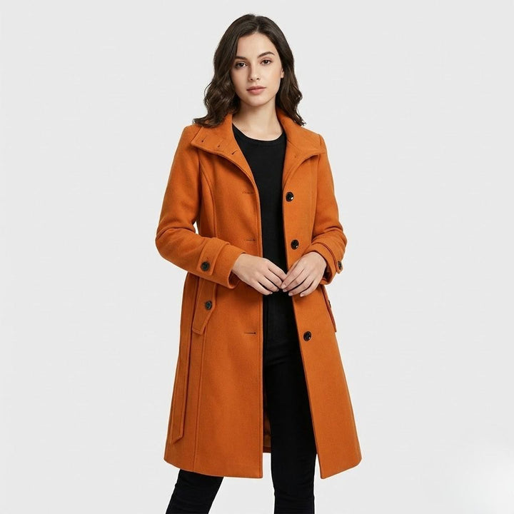 Cappotto elegante in misto lana con taglio aderente in stile urbano