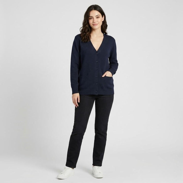 Cardigan lavorato a maglia classico con scollo a V e bottoni