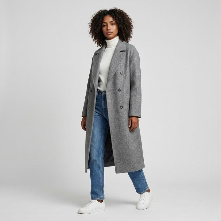 Cappotto lungo ed elegante con rever classici