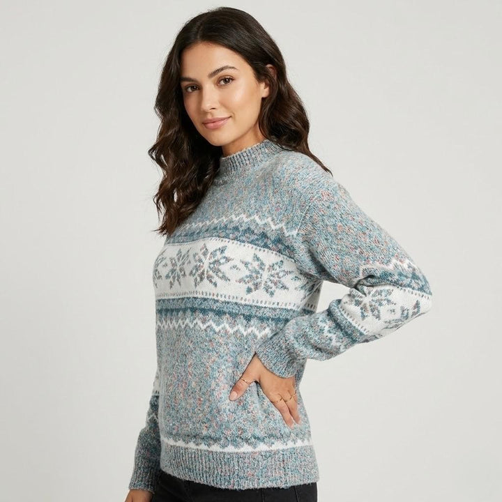 Maglione in misto lana con motivo nordico
