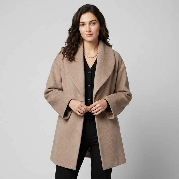 Cappotto fluido in misto lana con vestibilità ampia