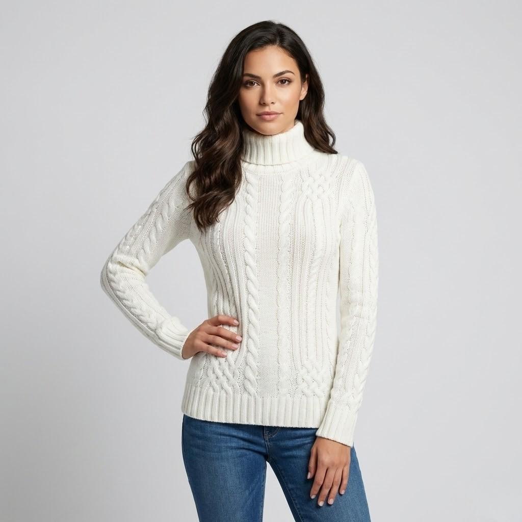 Maglione aderente a maglia con motivo a trecce