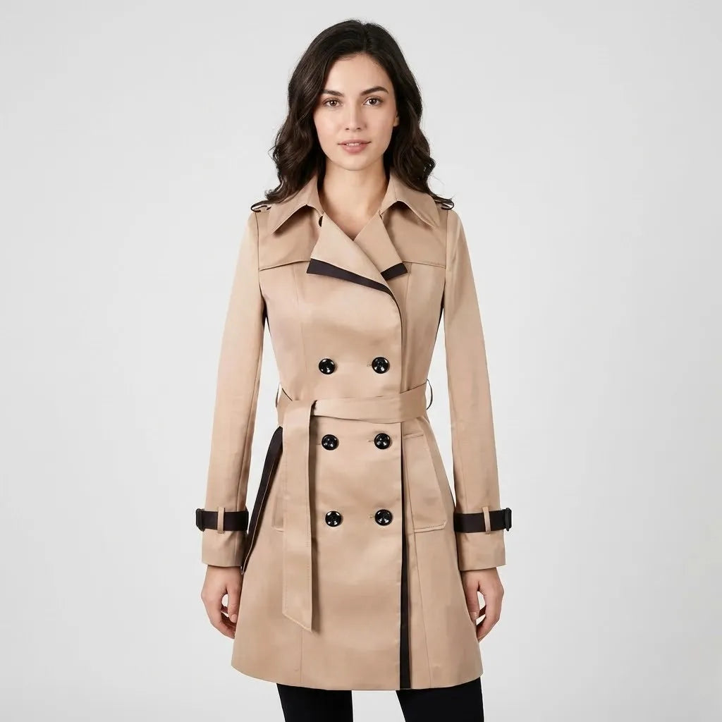 Cappotto strutturato in cotone con taglio aderente