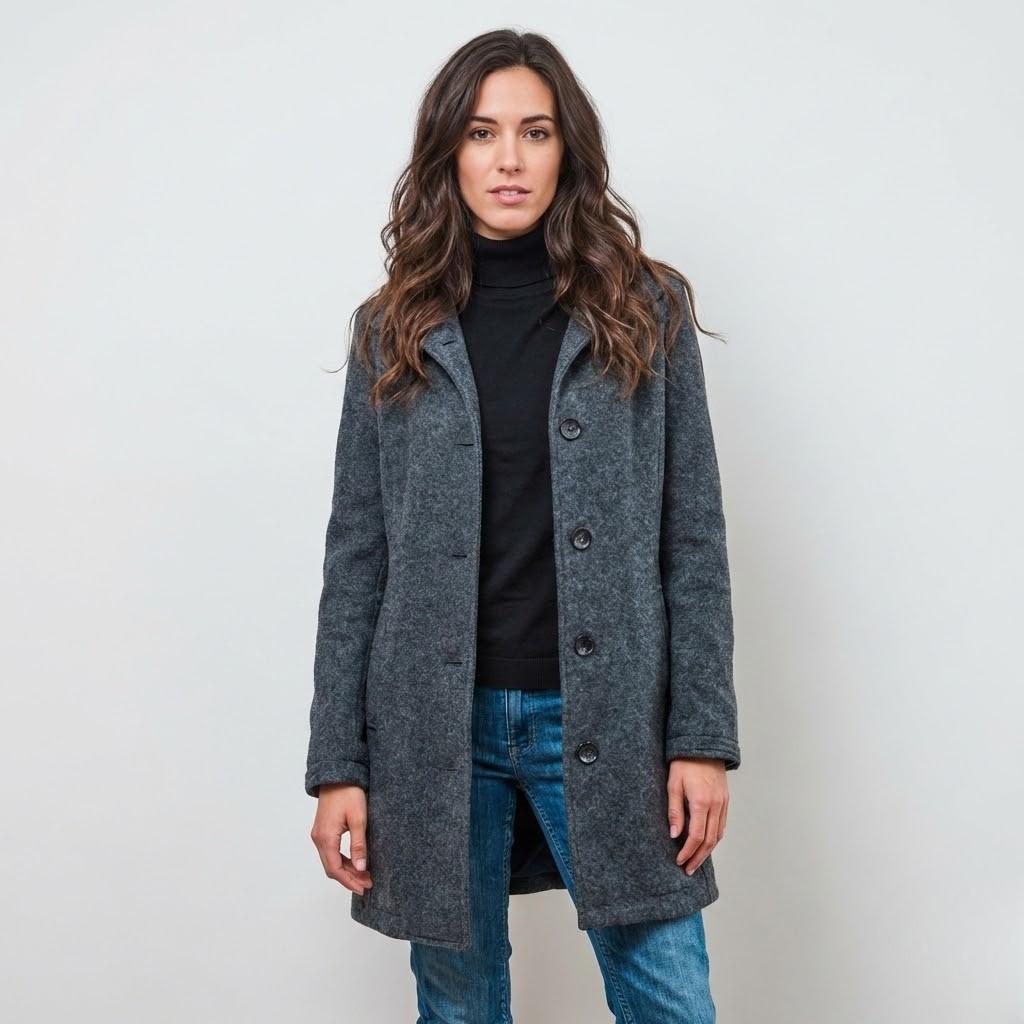 Cappotto classico in misto lana con taglio dritto in stile urbano