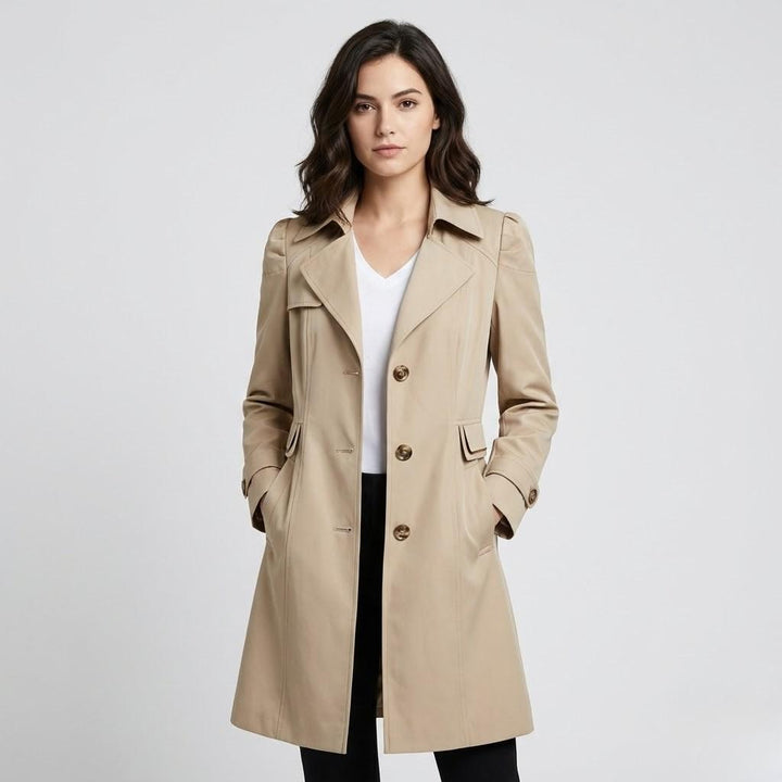 Trench elegante in misto cotone con taglio aderente