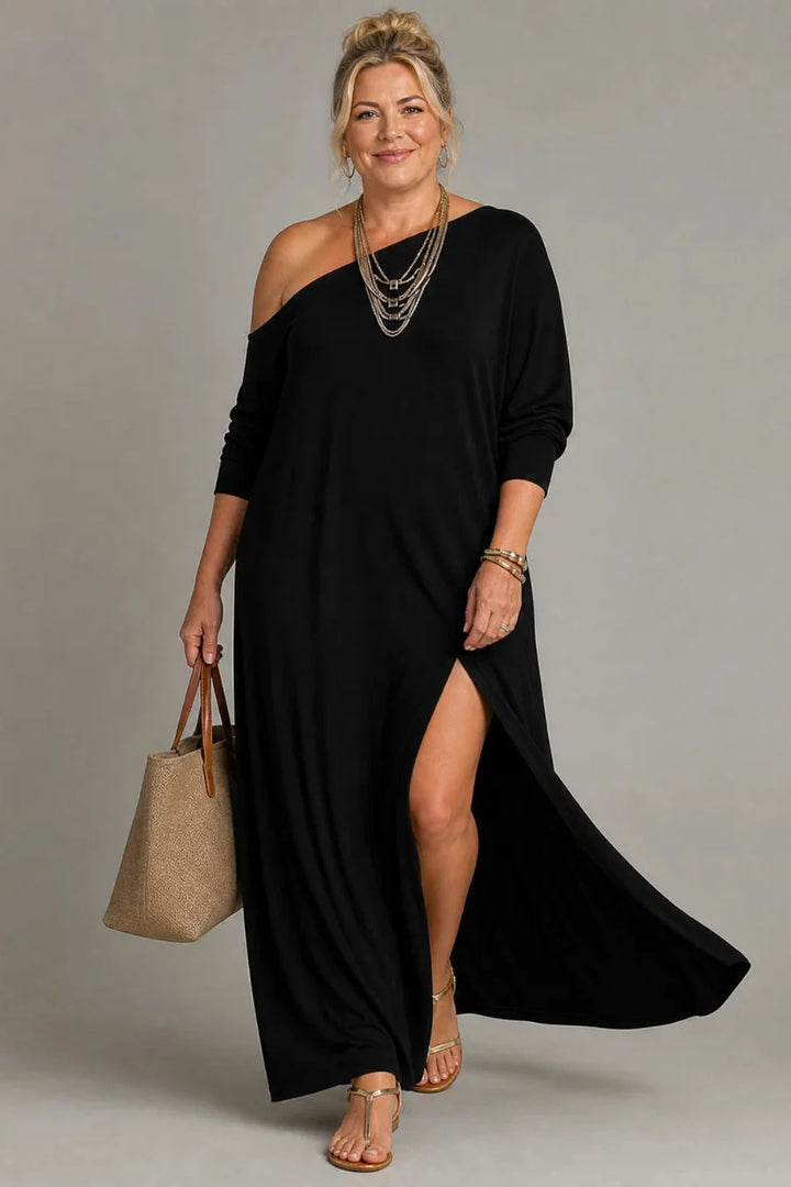 Dalila | Eleganti abito maxi asimmetrico a spalla unica