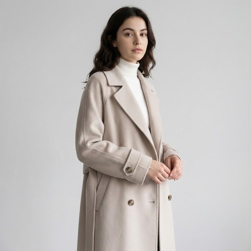 Cappotto lungo strutturato in misto lana con vestibilità ampia