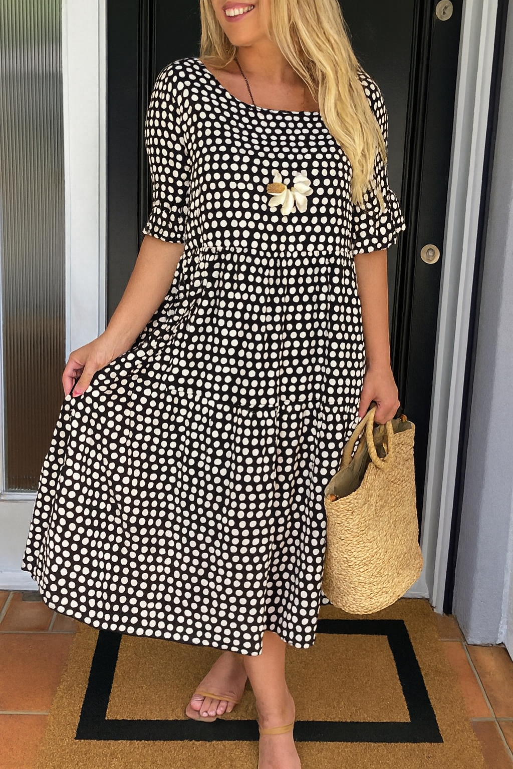 Ružica | Abito midi elegante con maniche corte