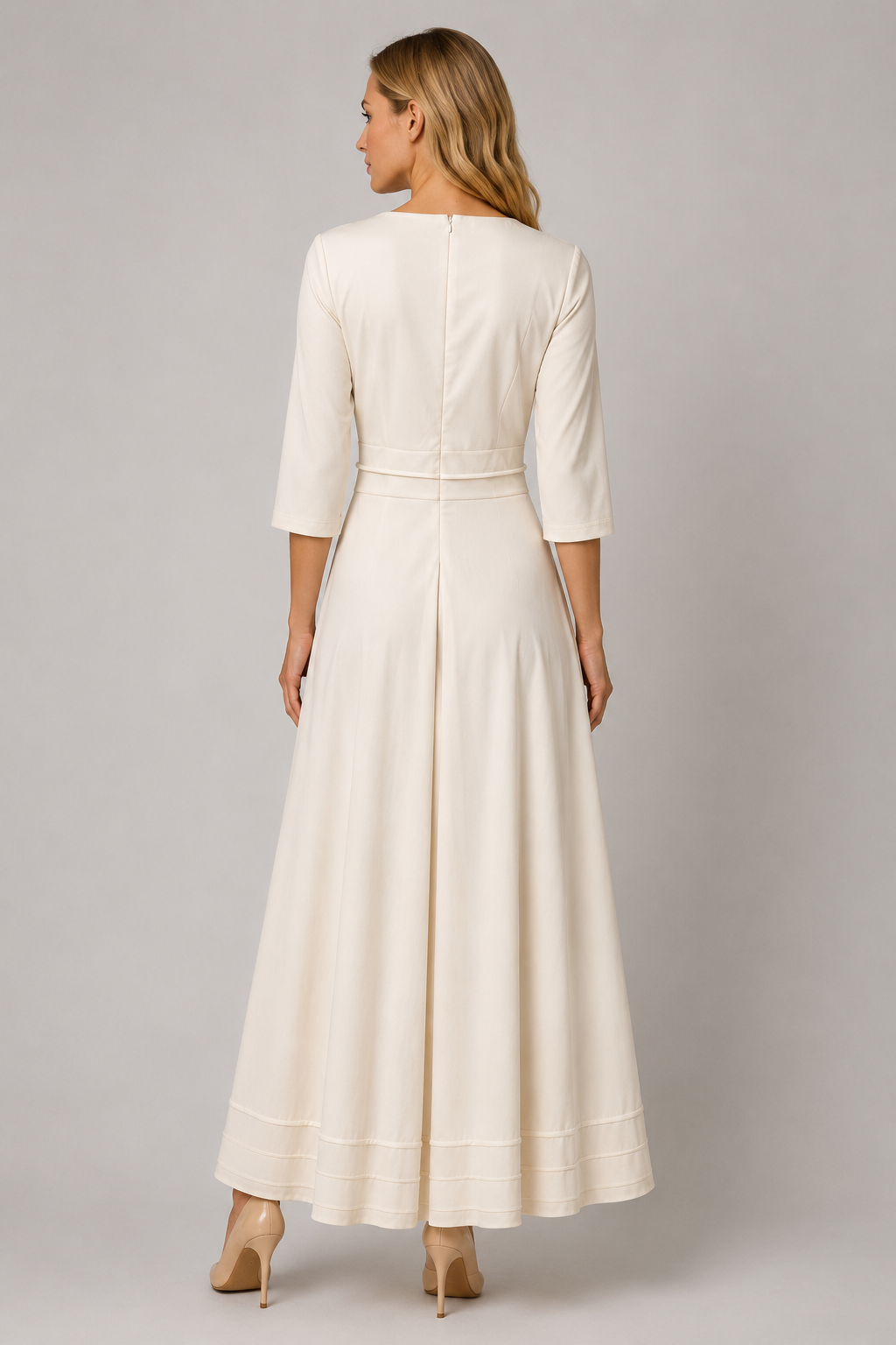 Estera | Abito midi con scollatura a V e vita accentuata