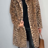Leia - Dlhý Kabát s Leopardím Vzorom
