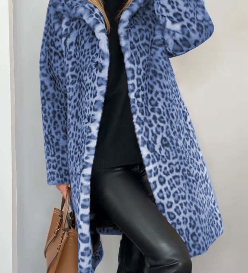 Leia - Dlhý Kabát s Leopardím Vzorom