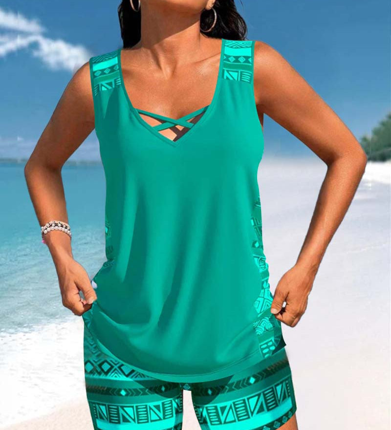 Márcia - Tankini s geometrickým vzorom
