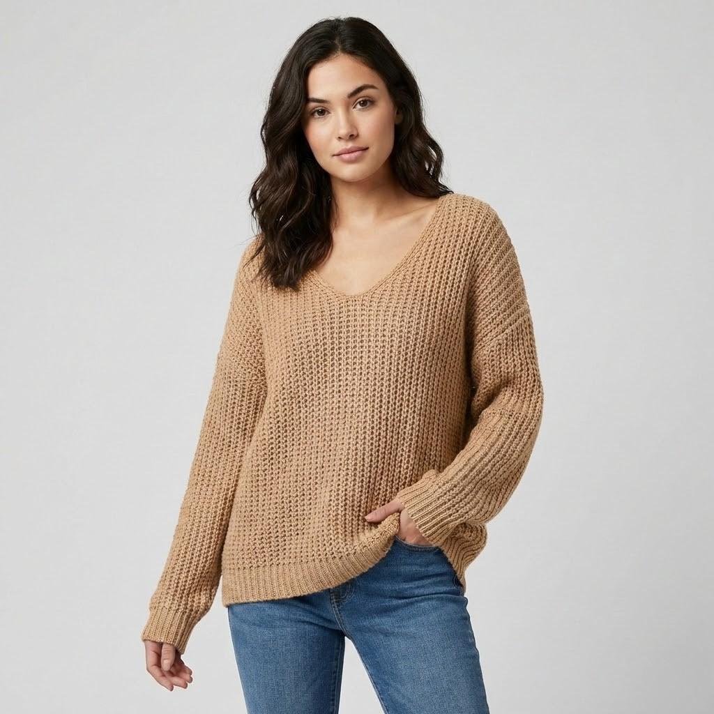 Maglione morbido in cashmere con taglio ampio per un look casual