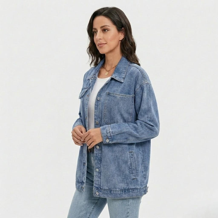 Giacca in denim a camicia con taglio loose