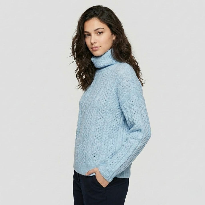 Maglione lavorato a maglia con taglio loose e collo alto