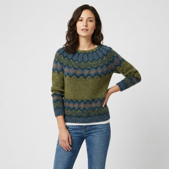 Maglione in misto lana con taglio loose e motivo geometrico