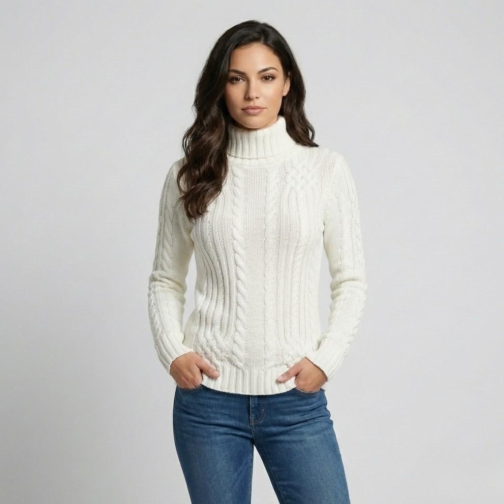Maglione aderente a maglia con motivo a trecce