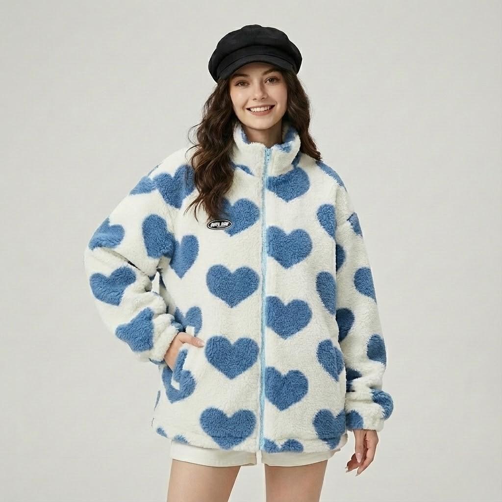 Giacca trapuntata in misto cotone con taglio oversize e doppio lato