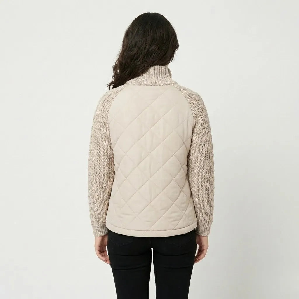 Gilet imbottito in cotone con colletto alto