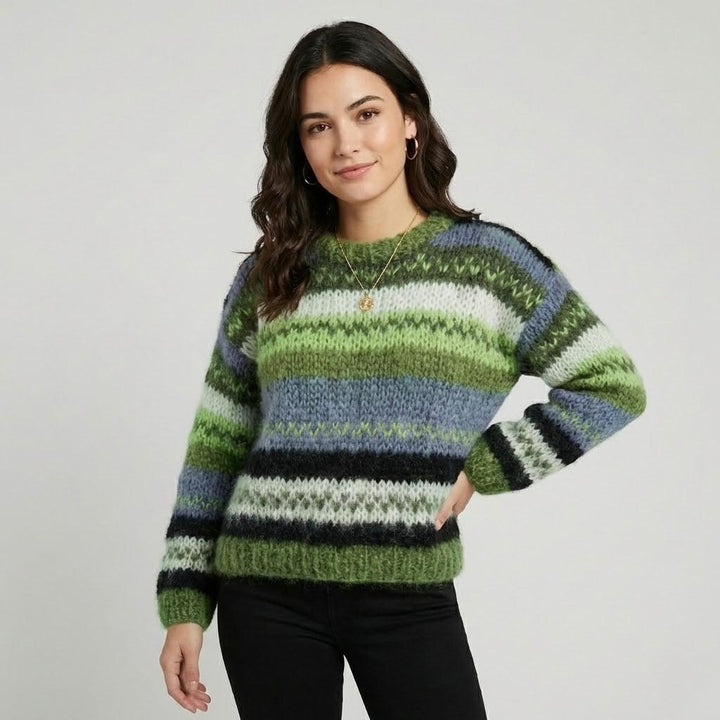 Maglione morbido a maglia con motivo a righe