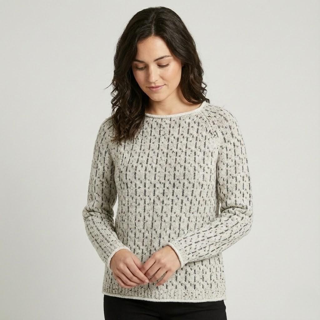 Maglione lavorato a maglia in misto lana e viscosa grigia