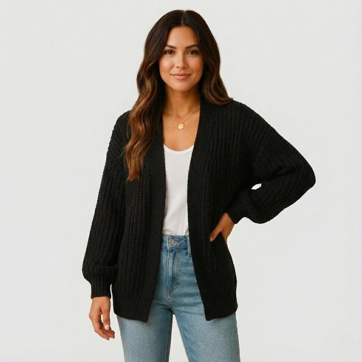 Cardigan lavorato a maglia morbido con vestibilità ampia