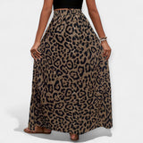 Simona - Midi Sukňa s Leopardím Vzorom