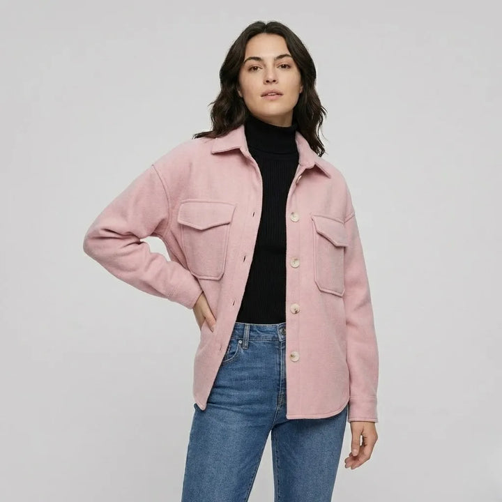 Giacca a camicia monocolore in stile urbano moderno