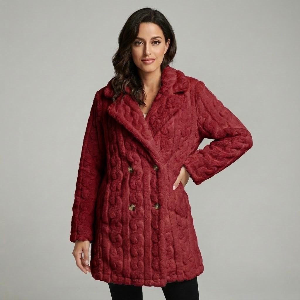 Cappotto lungo in maglia morbida a taglio dritto