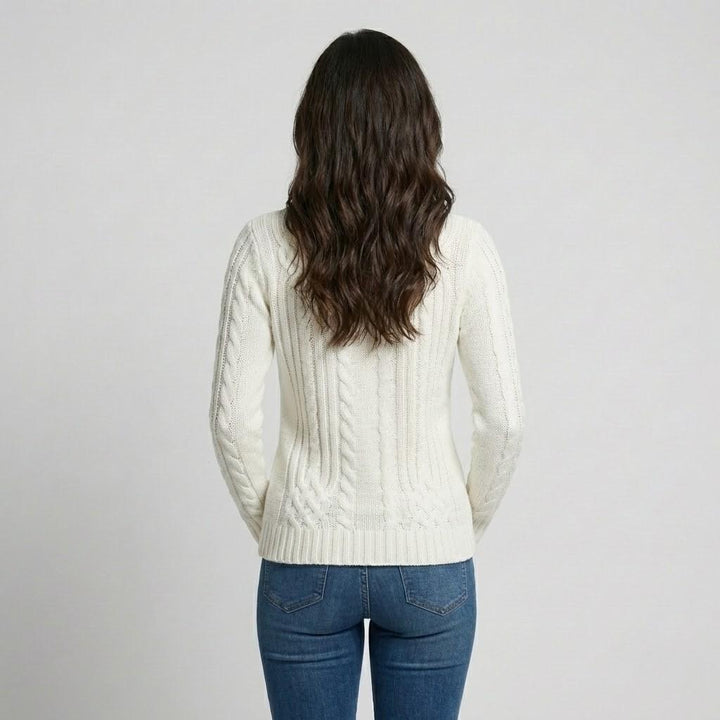 Maglione aderente a maglia con motivo a trecce