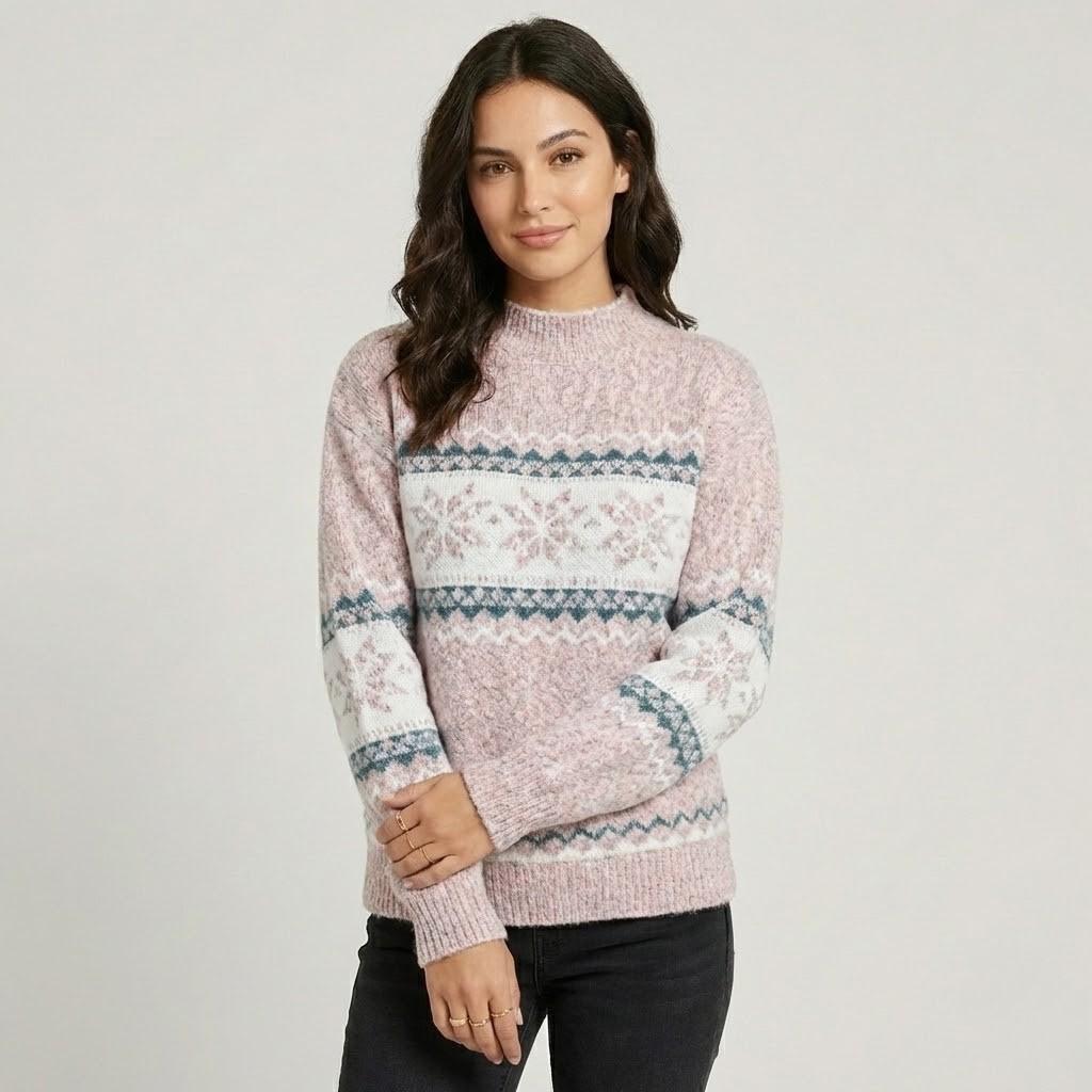 Maglione in misto lana con motivo nordico