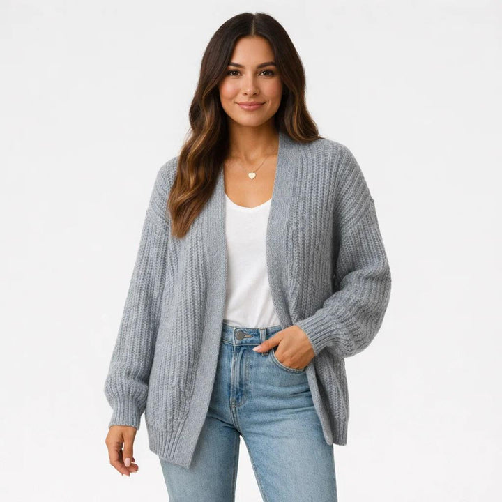 Cardigan lavorato a maglia morbido con vestibilità ampia