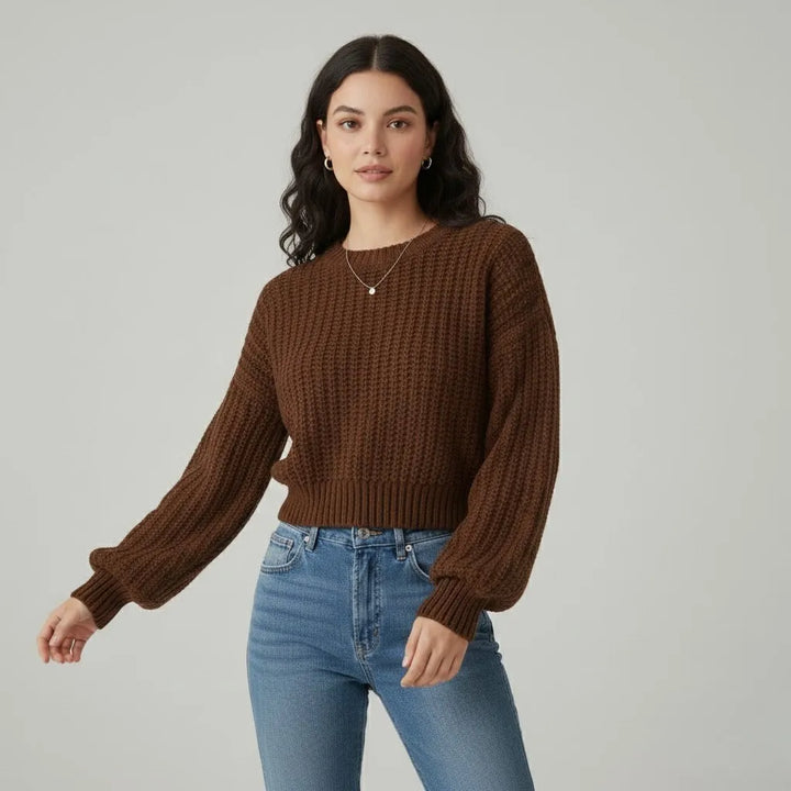 Maglione morbido a coste di taglio comodo