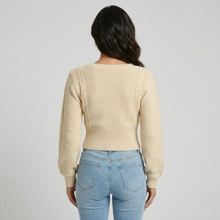 Maglione lavorato a maglia con taglio aderente e motivo a treccia