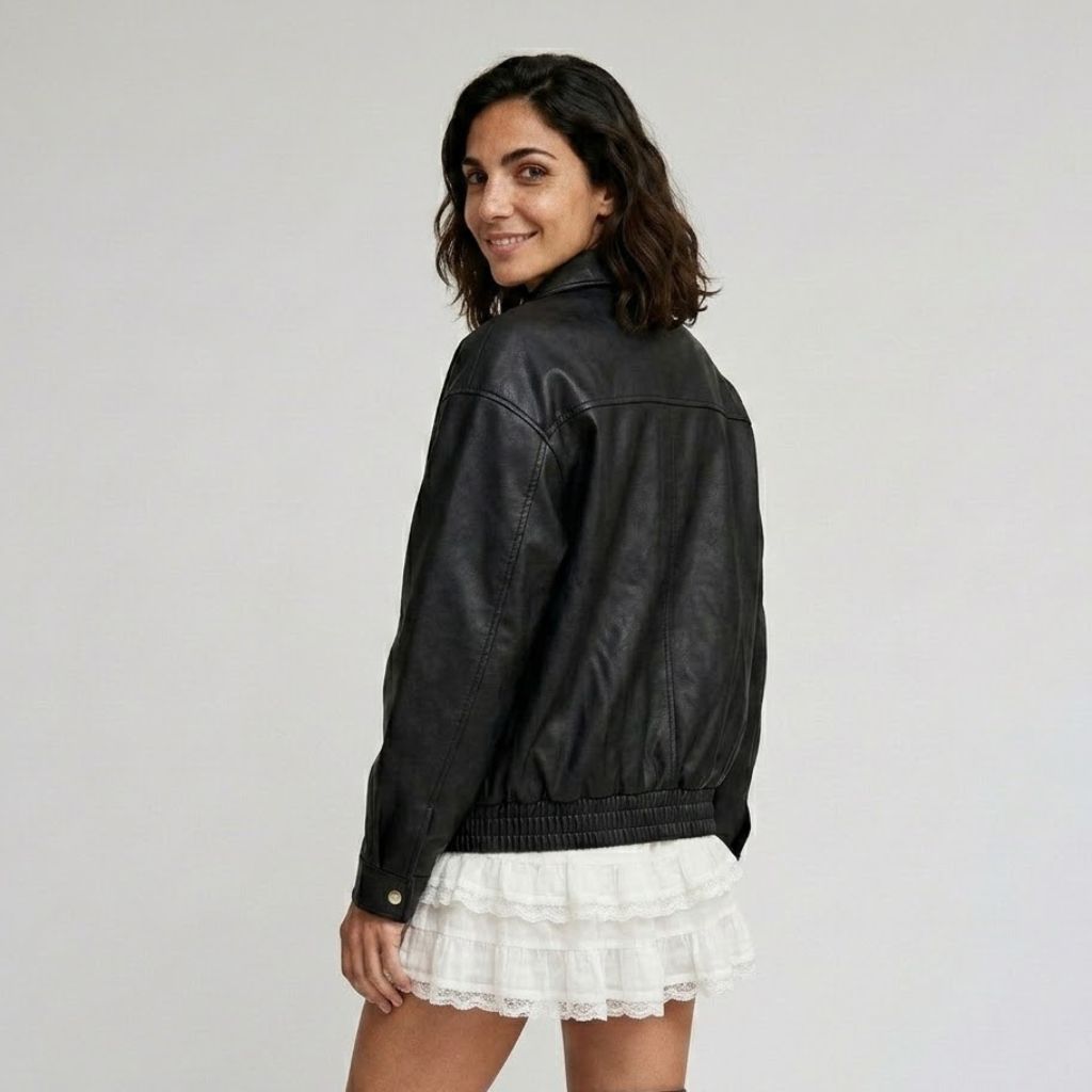 Giacca oversize con chiusura frontale in stile urbano casual