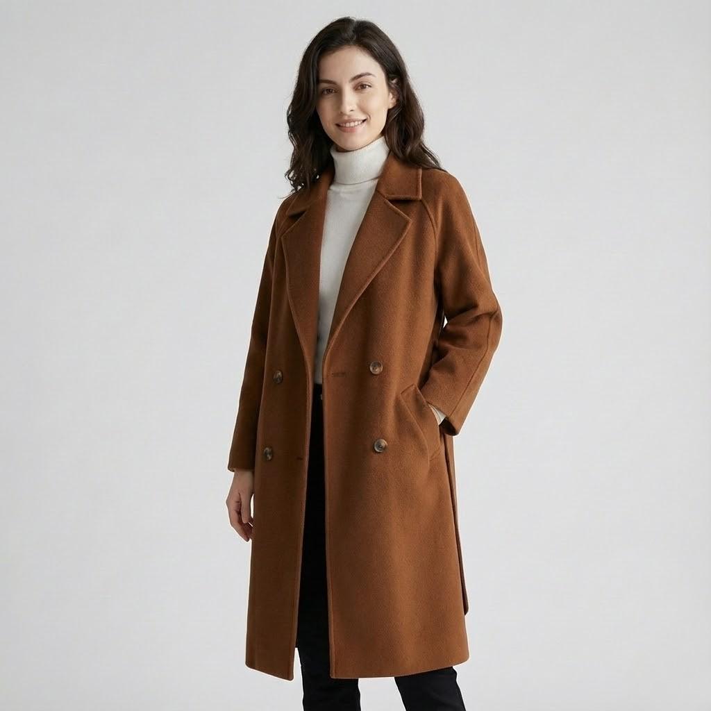 Cappotto lungo strutturato in misto lana con vestibilità ampia