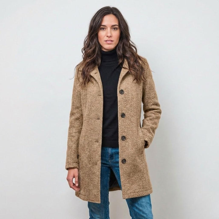 Cappotto classico in misto lana con taglio dritto in stile urbano