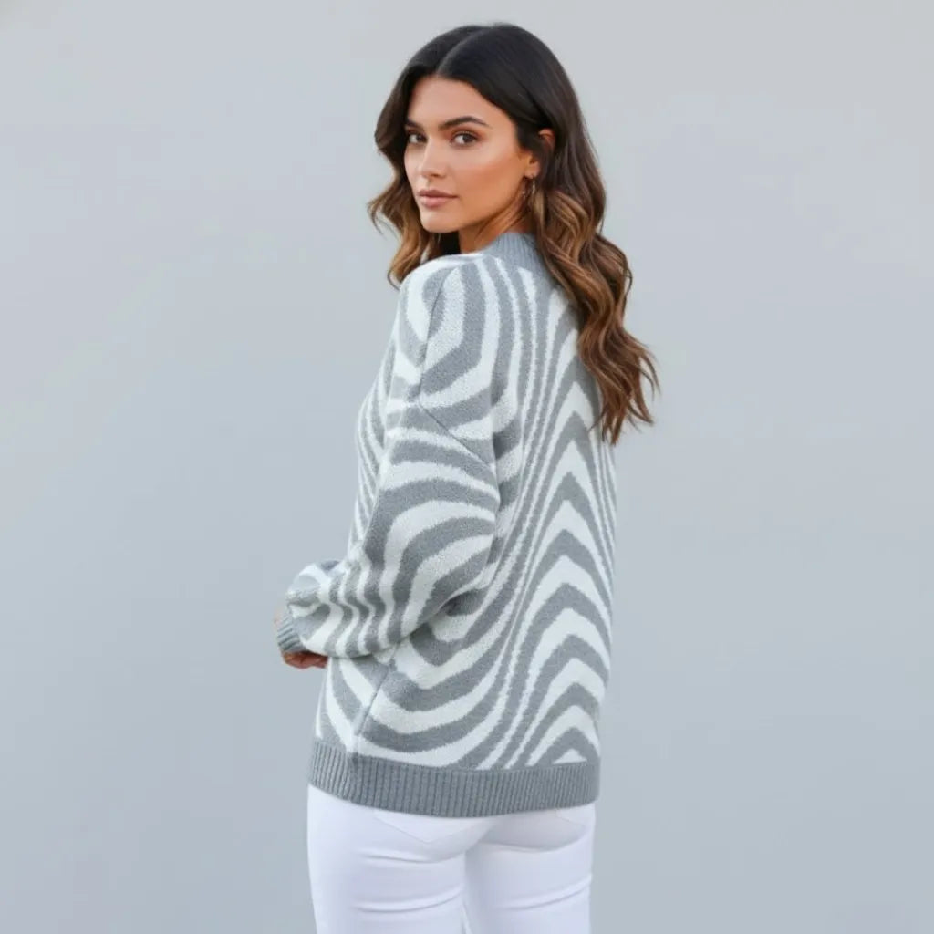 Maglione morbido a maglia con taglio loose e motivo grafico