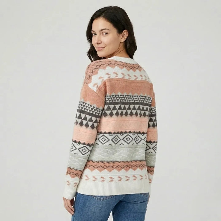 Maglione lavorato a maglia con taglio dritto e motivo etnico