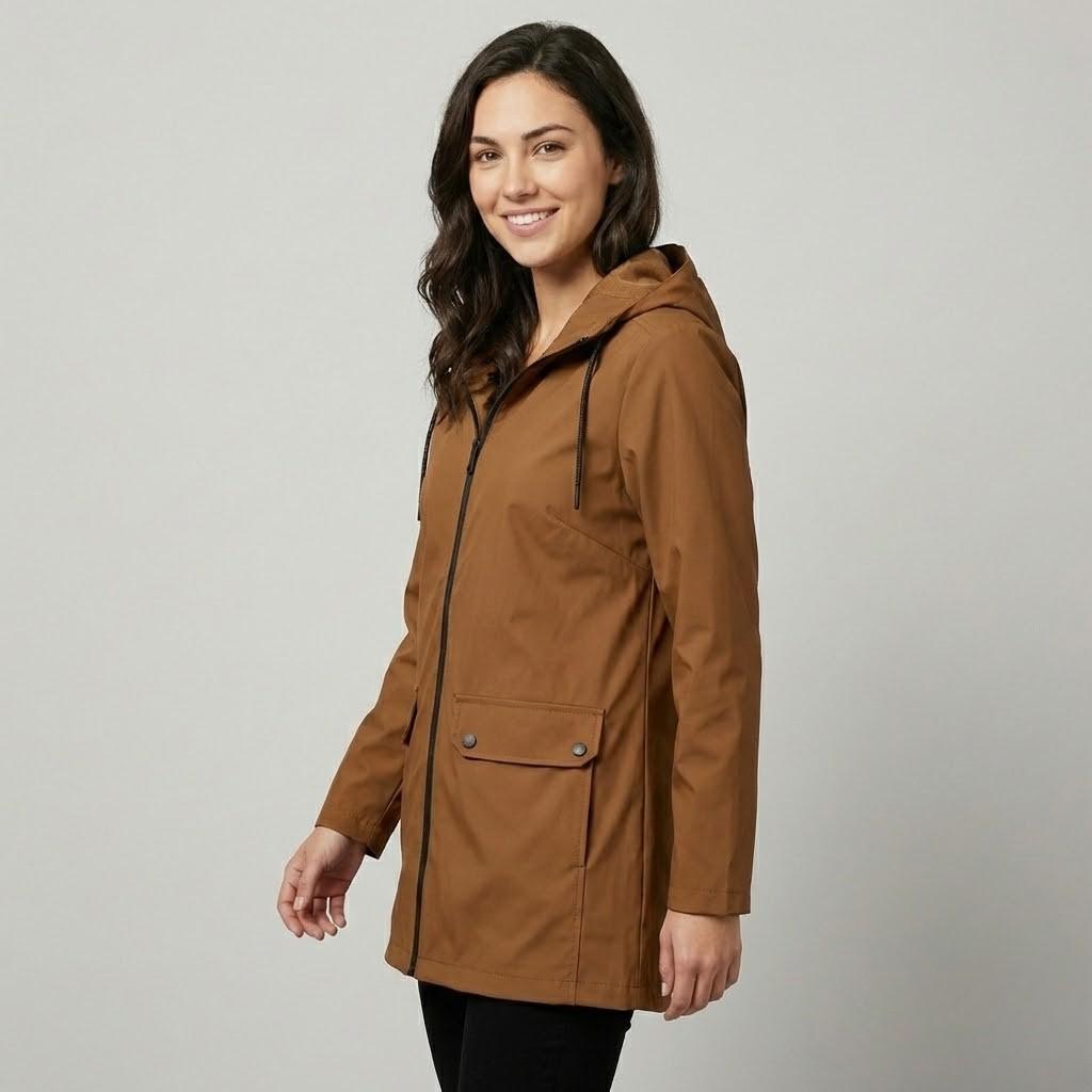 Parka leggera con taglio dritto e cappuccio